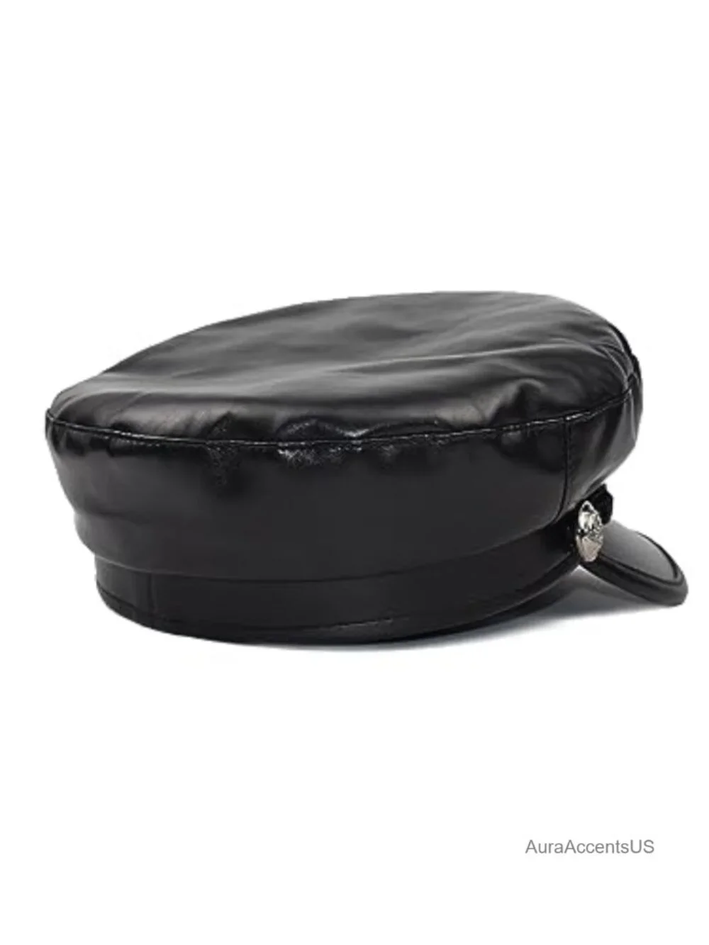 PU Leather Fiddler Cap Newsboy Hat Adjustable Visor Beret All Seasons